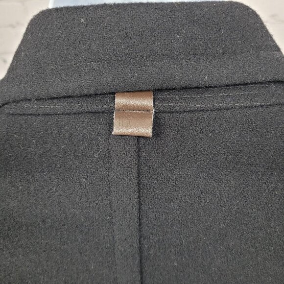 Zara Man Black Wool Blend Snap Up Collared Lined Inner Pocket Coat Size Large L - Picture 10 of 13